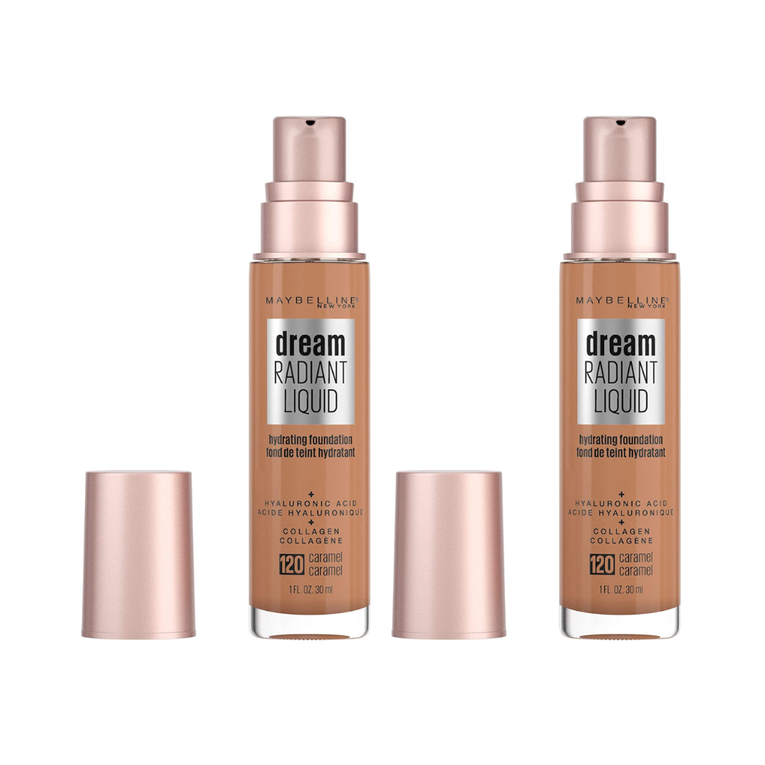2pk Maybelline Dream Radiant Liquid Hydrating Foundation with Hyaluronic Acid 120 Caramel