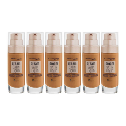 6x Maybelline Dream Satin Liquid Foundation Hydrating Serum 53 Classic Tan - Makeup Warehouse Australia