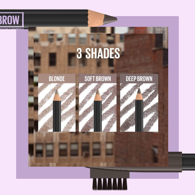 3x Maybelline Express Brow Shaping Pencil 03 Soft Brown