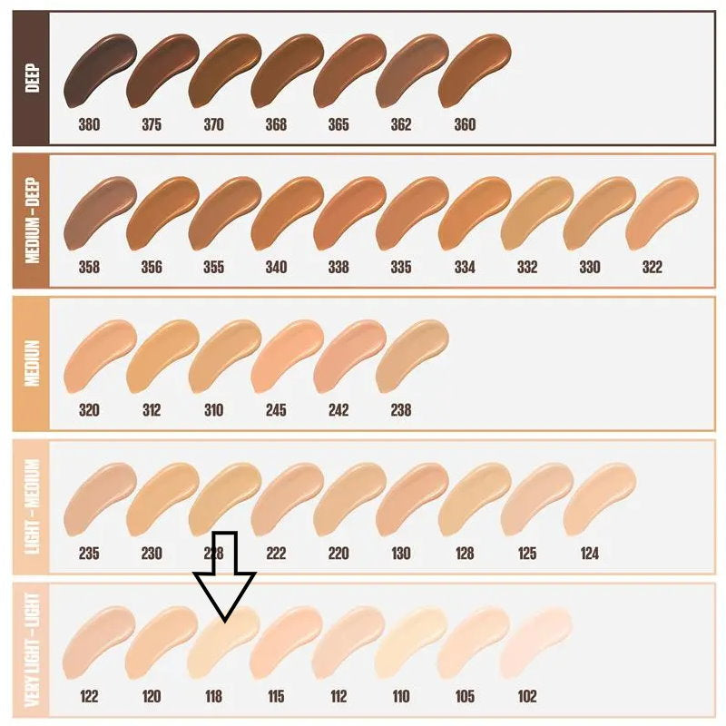 6x Maybelline Fit Me Matte Poreless Mattifying Liquid Foundation 30ml 118 Light Beige