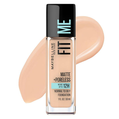 3x Maybelline Fit Me Matte & Poreless Mattifying Liquid Foundation 122 Creamy Beige