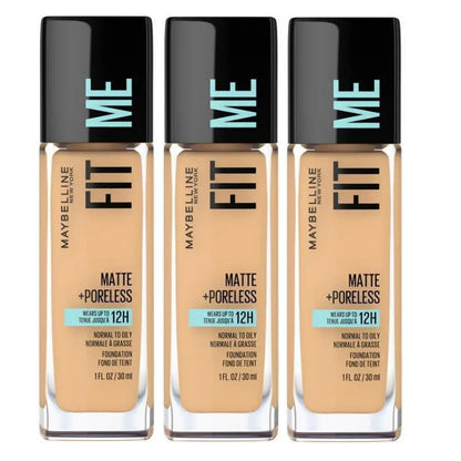 3x Maybelline Fit Me Matte & Poreless Mattifying Liquid Foundation 30ml 228 Soft Tan