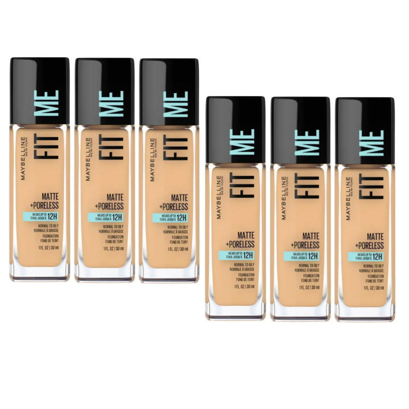 6x Maybelline Fit Me Matte & Poreless Mattifying Liquid Foundation 30ml 228 Soft Tan