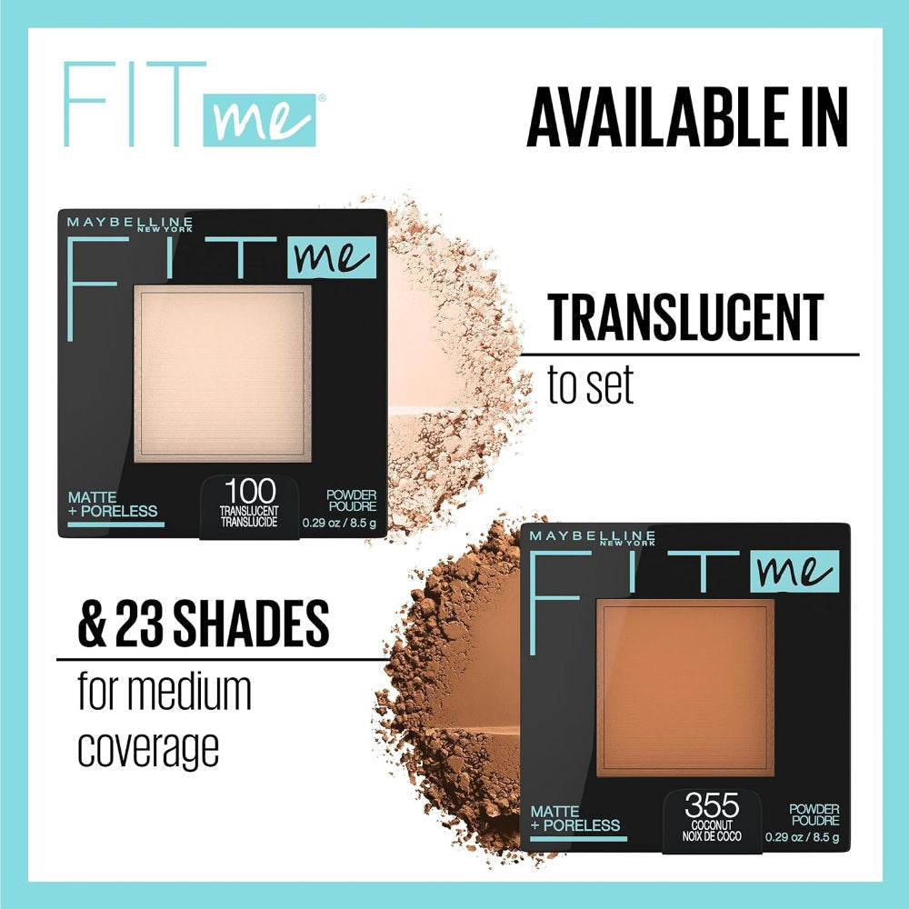 3x Maybelline Fit Me Matte & Poreless Pressed Powder 8.5g 130 Buff Beige