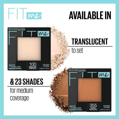 3x Maybelline Fit Me Matte & Poreless Pressed Powder 8.5g 130 Buff Beige