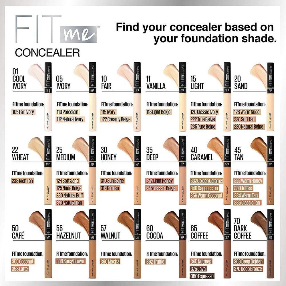 3x Maybelline Fit Me Natural Coverage Concealer 6.8ml 05 Ivory