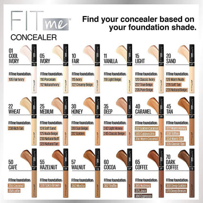3x Maybelline Fit Me Natural Coverage Concealer 6.8ml 05 Ivory