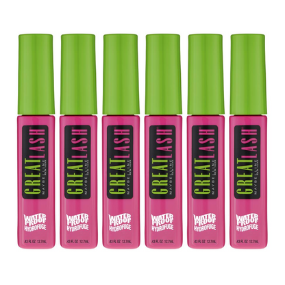 6 x Maybelline Great Lash Waterproof Mascara 112 Brownish Black