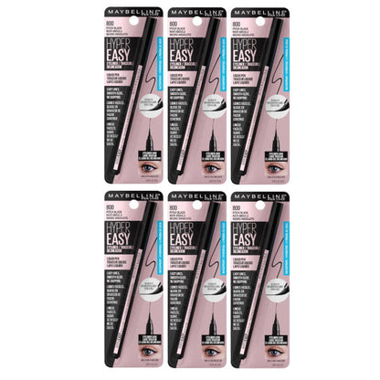 6x Maybelline Hyper Easy Liquid Pen Eyeliner 800 Pitch Black