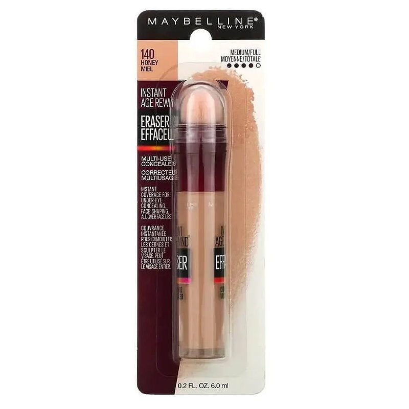 6x Maybelline Instant Age Rewind Eraser Multi-Use Concealer - 140 Honey (carded)