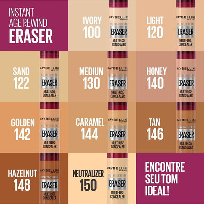 6x Maybelline Instant Age Rewind Eraser Multi-Use Concealer - 140 Honey (carded)