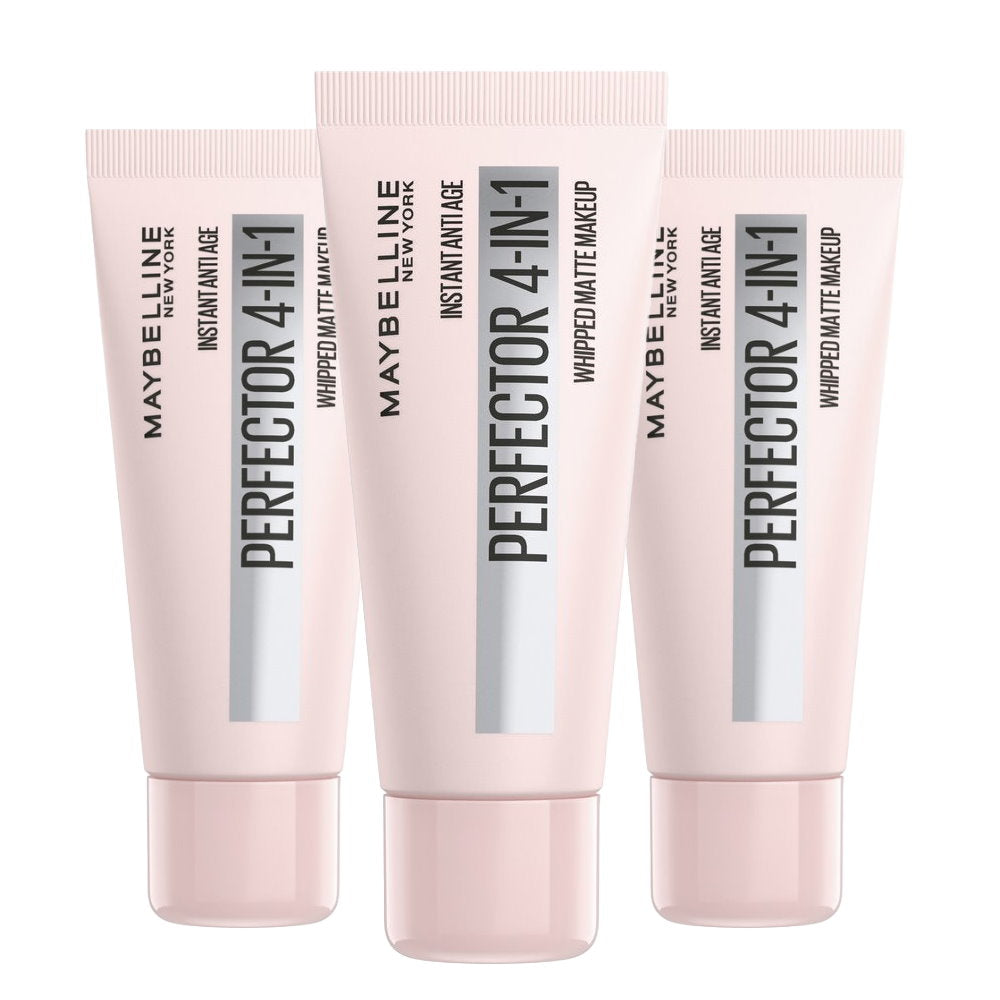 3x Maybelline Instant Age Rewind Instant Perfector 4 In 1 Matte Makeup 30ml 02 Light Medium