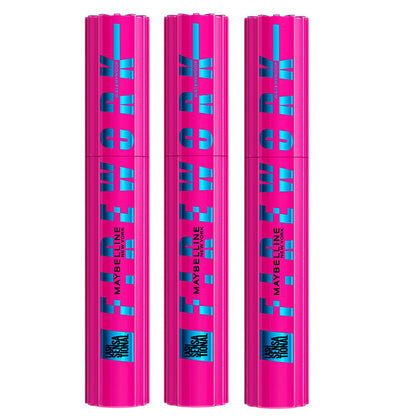 3x Maybelline Lash Sensational Firework Waterproof Mascara 8.75ml Blackest Black