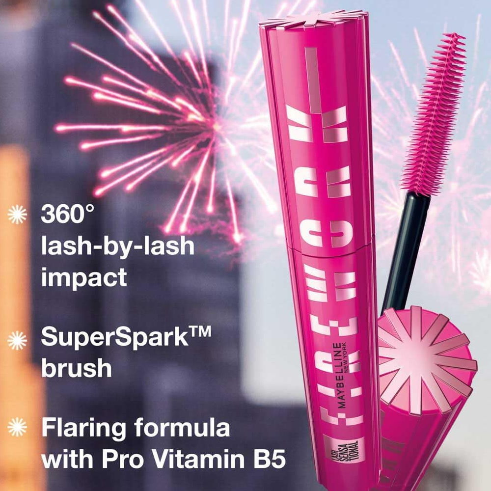 6x Maybelline Lash Sensational Firework Waterproof Mascara 8.75ml Blackest Black