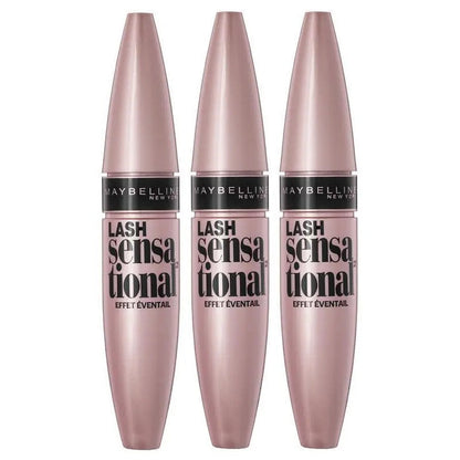 3x Maybelline Lash Sensational Washable Mascara 9.5ml 254 Intense Black