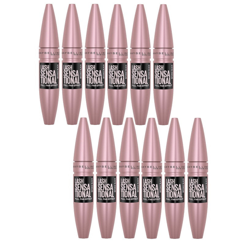 12x Maybelline Lash Sensational Washable Mascara 9.5ml 254 Intense Black