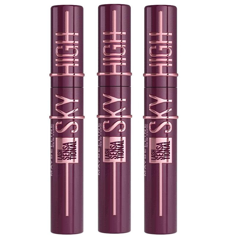3x Maybelline Lash Sensational Sky High Mascara 793 7.2ml Burgundy Haze
