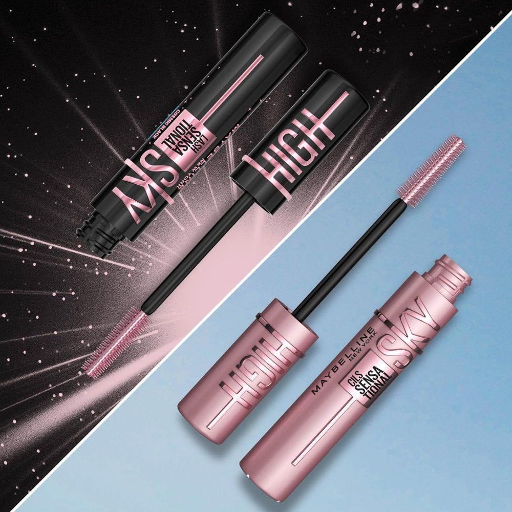 2pk Maybelline Lash Sensational Sky High Mascara 01 Very Black and Cosmic Black