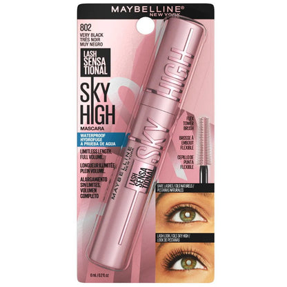 Maybelline Lash Sensational Sky High Waterproof Mascara 802 Very Black (carded)