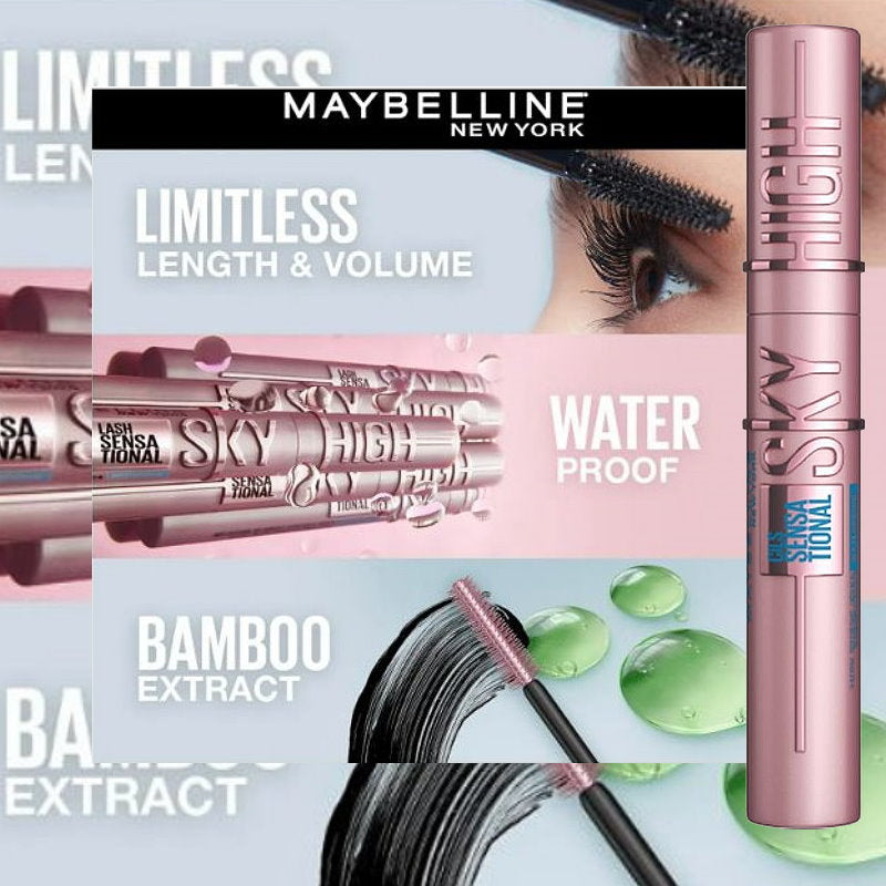 Maybelline Lash Sensational Sky High Waterproof Mascara 802 Very Black (carded)