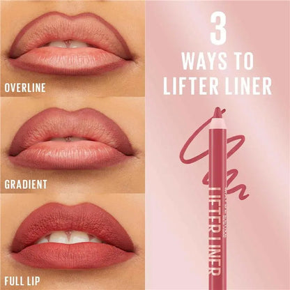 Lip liner product with three application methods on a pink background Makeup Warehouse
