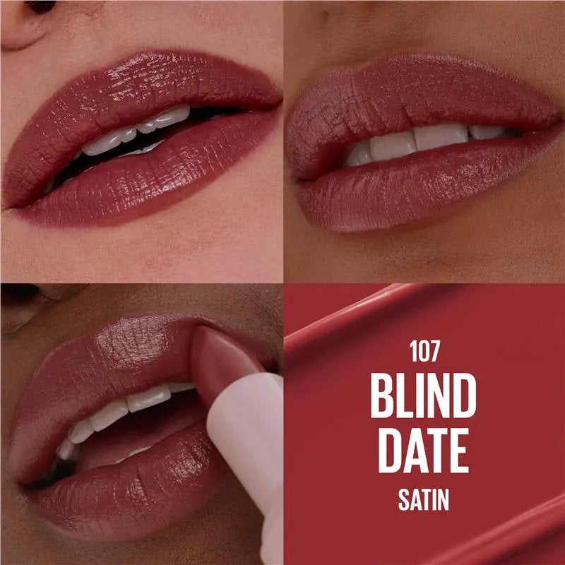 3x Maybelline Moisturising Serum Lipstick 107 Blind Date Satin