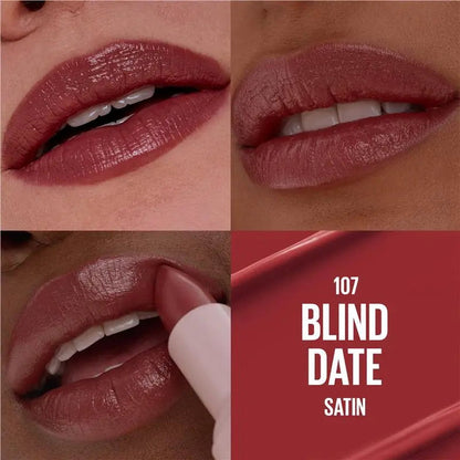 3x Maybelline Moisturising Serum Lipstick 107 Blind Date Satin