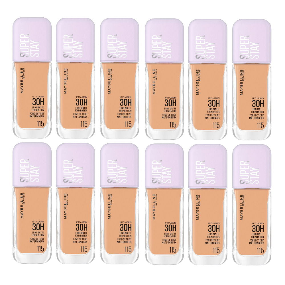 12x Maybelline Superstay Lumi Matte Foundation 35ml 115