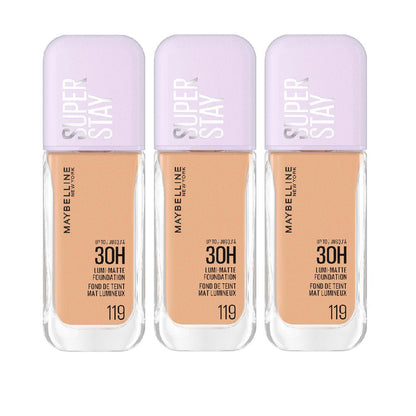 3x Maybelline Superstay Lumi Matte Foundation 35ml 119