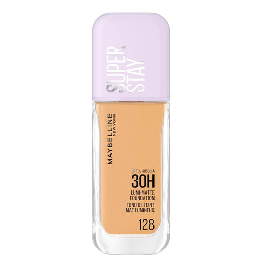 Maybelline Super Stay foundation bottle on a white background