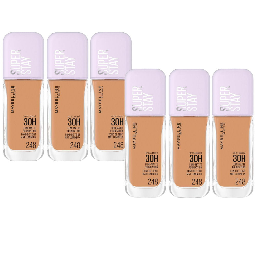 6x Maybelline Superstay Lumi Matte Foundation 35ml 248