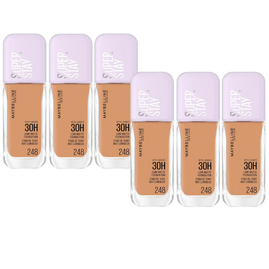6x Maybelline Superstay Lumi Matte Foundation 35ml 248
