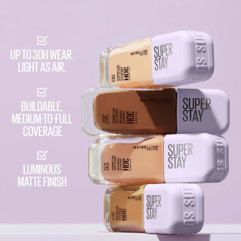 6x Maybelline Superstay Lumi Matte Foundation 35ml 098
