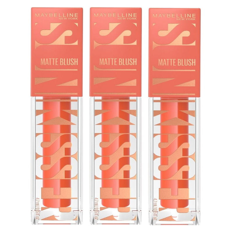 3x Maybelline Sunkisser Matte Blush 34 Peachy Quench 4.7ml