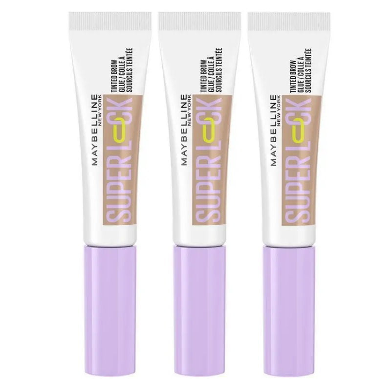3x Maybelline Super Lock Tinted Brow Glue 253 Taupe 7ml