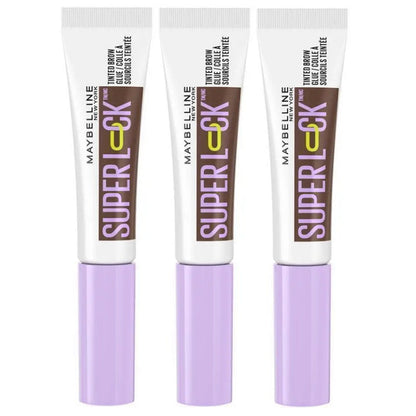 3x Maybelline Super Lock Tinted Brow Glue 260 Deep Brown 7ml