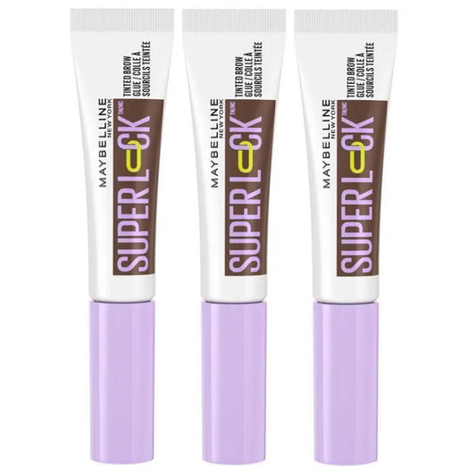 3x Maybelline Super Lock Tinted Brow Glue 260 Deep Brown 7ml
