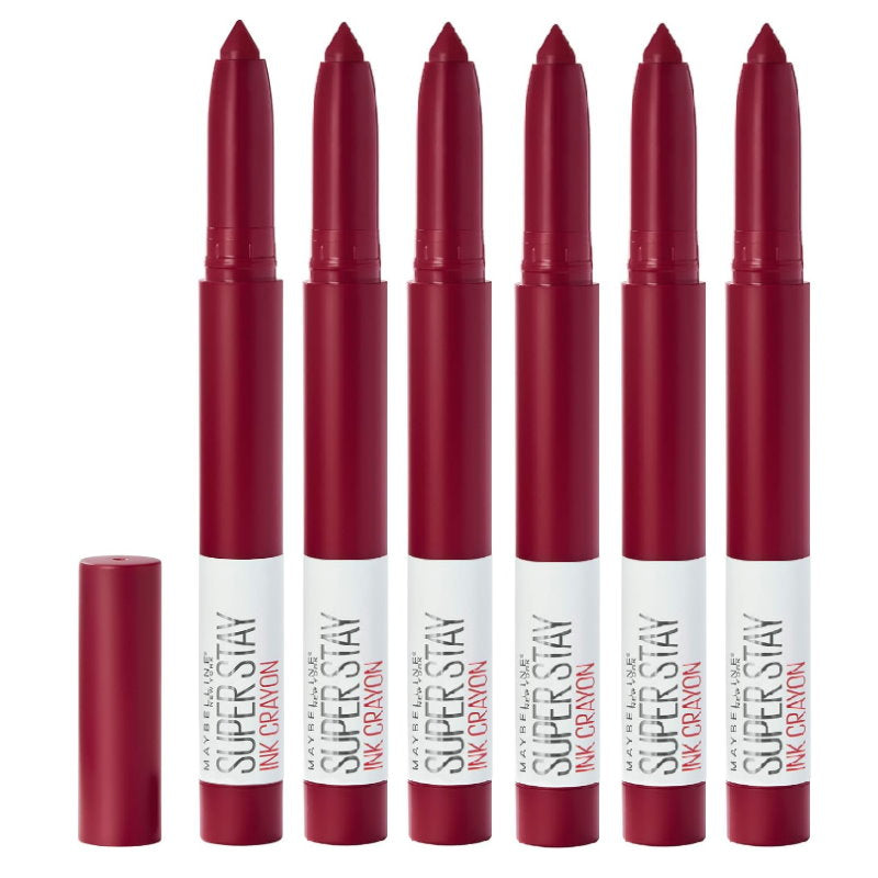 6x Maybelline Superstay Ink Crayon Lipstick 1.2g 55 Make It Happen