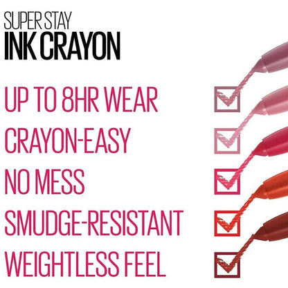 12x Maybelline Superstay Ink Crayon Lipstick 1.2g 95 Talk The Talk