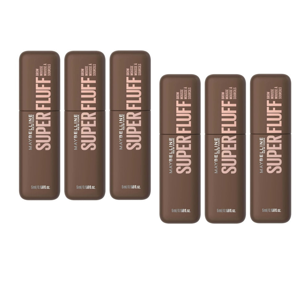 6x Maybelline Superfluff Brow Mousse 257 Medium Brown