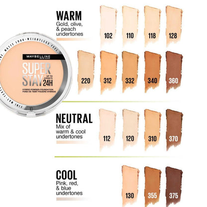 2x Maybelline Superstay 24H Hybrid Powder Foundation 9g 10