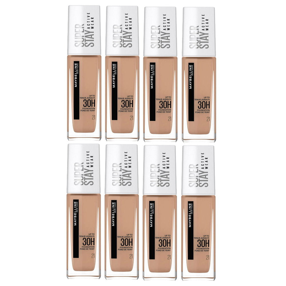 8x Maybelline Superstay 30 Hour Foundation 30ml 21 Nude Beige