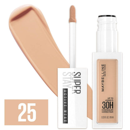 2x Maybelline Superstay Activewear 30 Hour Concealer 10ml 25 Medium