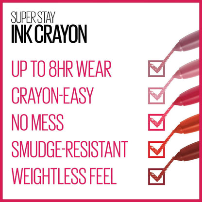 6x Maybelline Superstay Ink Crayon Lipstick 1.2g 105 On The Grind
