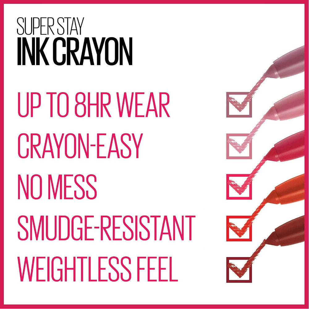 6x Maybelline Superstay Ink Crayon Lipstick 1.2g 30 Seek Adventure