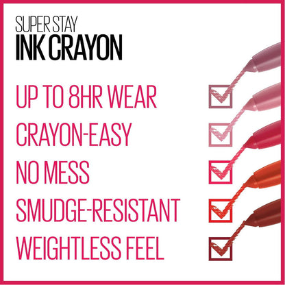 3x Maybelline Superstay Ink Crayon Lipstick 1.2g 30 Seek Adventure