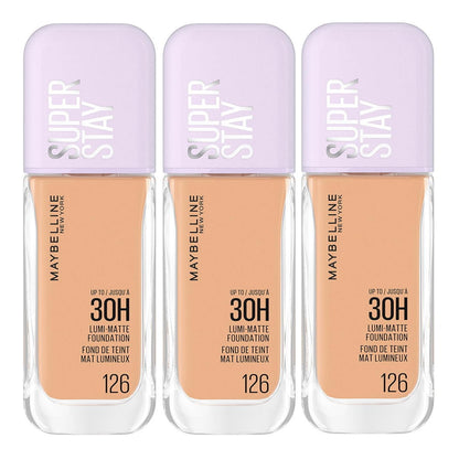 3x Maybelline Superstay Lumi Matte Foundation 35ml 126