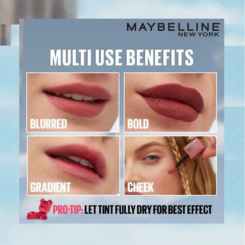 12x Maybelline Superstay Teddy Tint Creamy Matte Lip Tint 5ml 25 Baby Tee