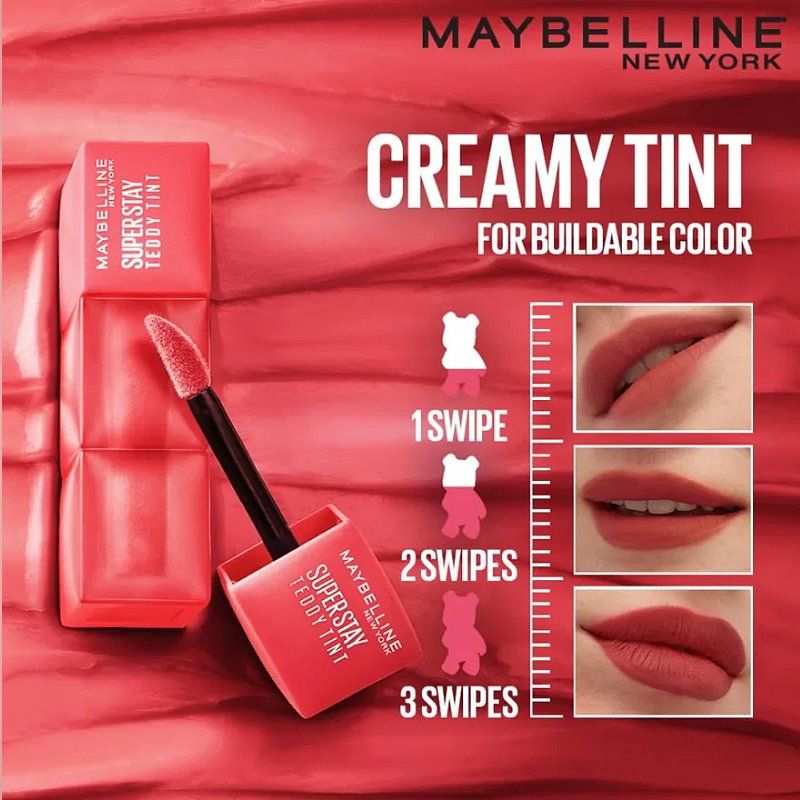 12x Maybelline Superstay Teddy Tint Lipstick 5ml 60 Cool Grunge