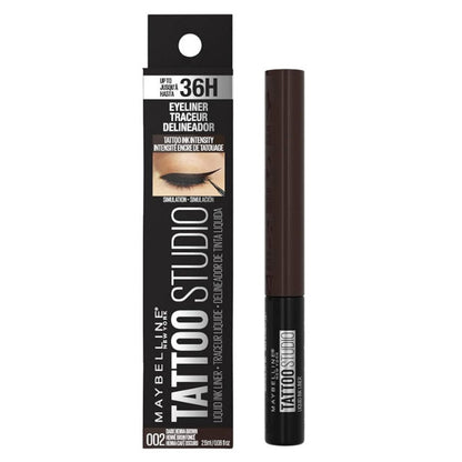 6x Maybelline Tattoo Studio Liquid Ink Eyeliner 002 Dark Henna Brown
